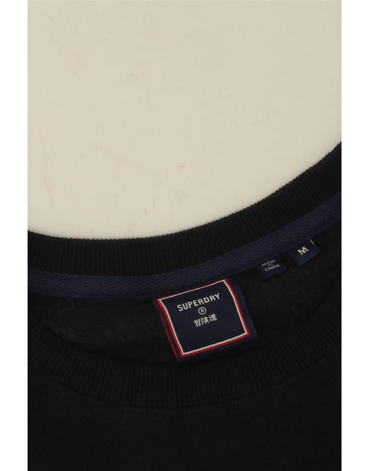 Hanorac grafic pentru bărbați Superdry Pulover mediu din bumbac bleumarin