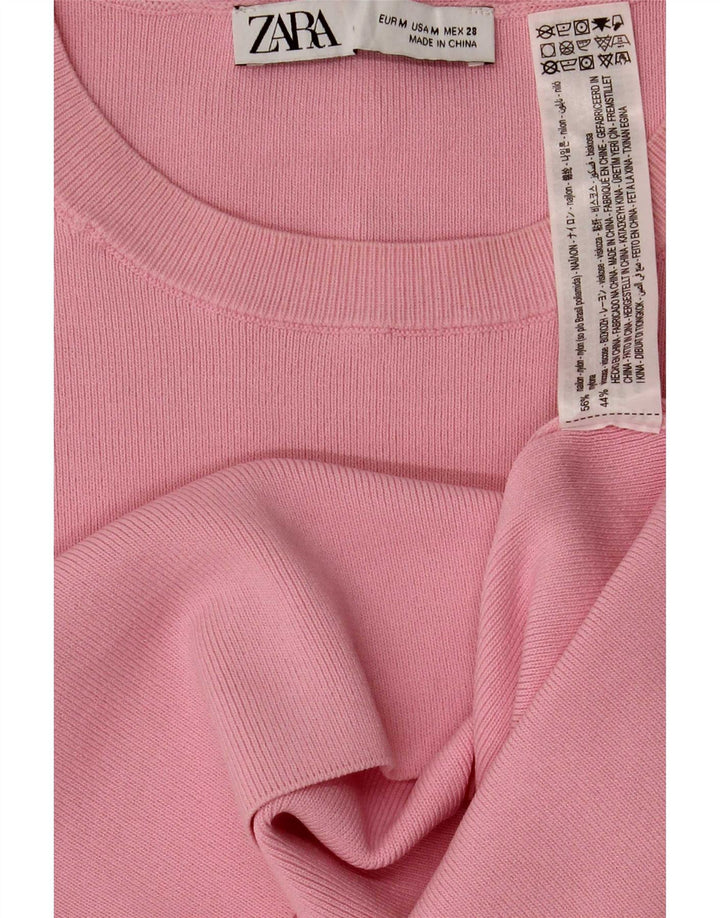 Crop Top pentru femei Zara UK 14 Medium Pink Nylon