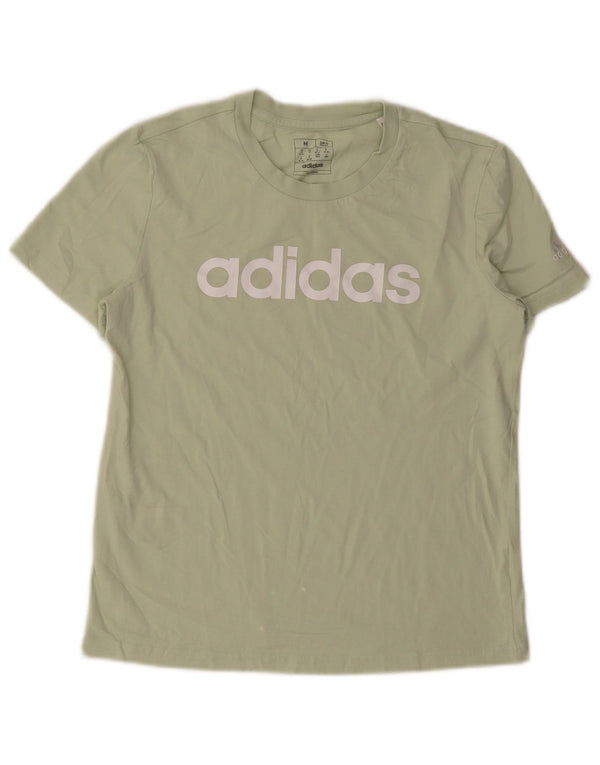 Tricou grafic pentru femei Adidas Slim Fit Top UK 12/14 Medium Green