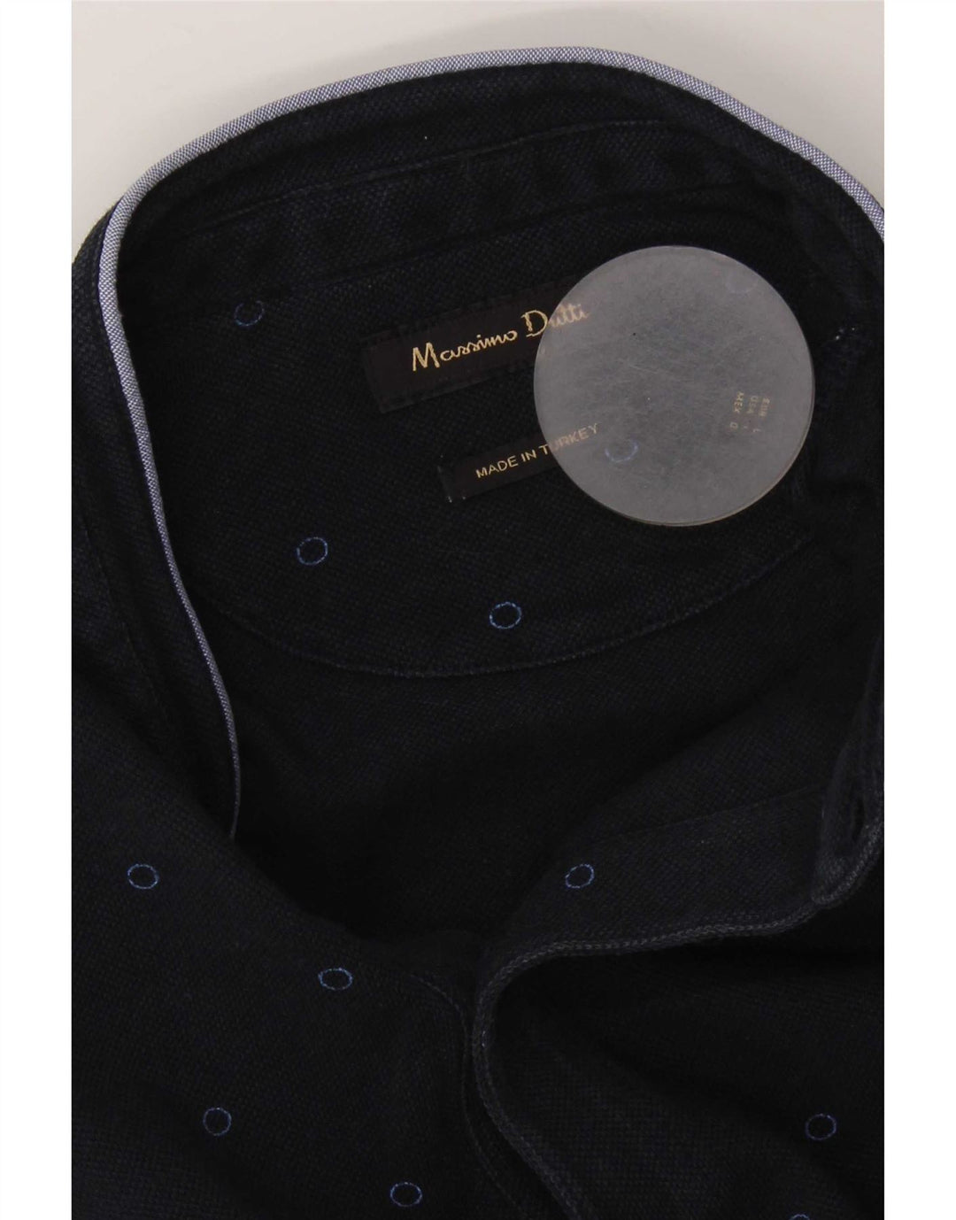 Cămașă polo Massimo Dutti pentru bărbați, mare, bleumarin cu pete