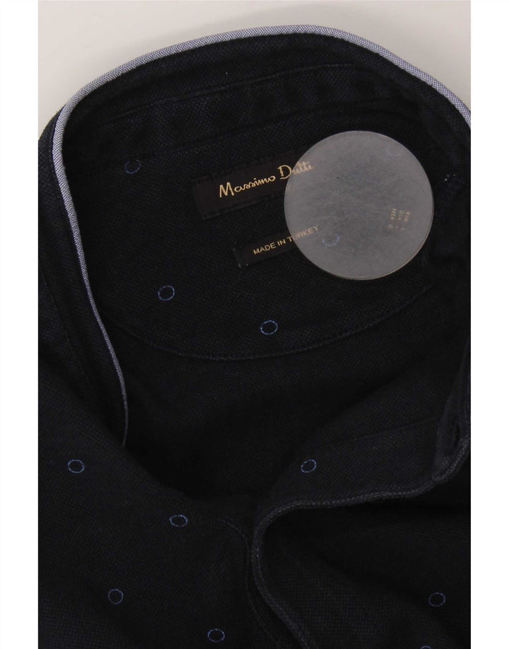 Cămașă polo Massimo Dutti pentru bărbați, mare, bleumarin cu pete