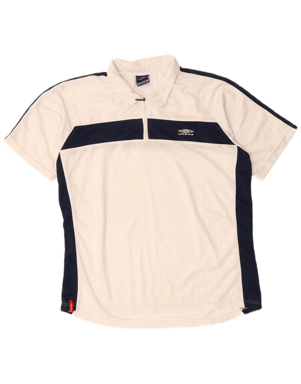 UMBRO Tricou polo pentru bărbați XL, alb, poliester color bloc