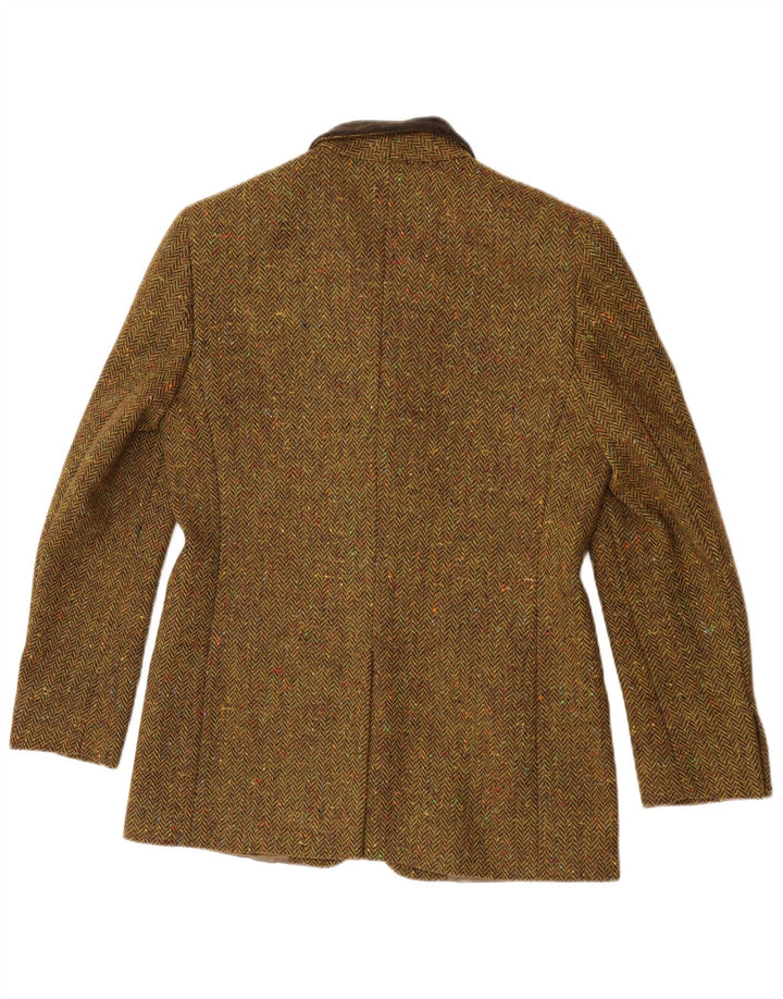 Sacou blazer pentru femei Max Mara cu 3 nasturi UK 10 Mic Kaki Herringbone