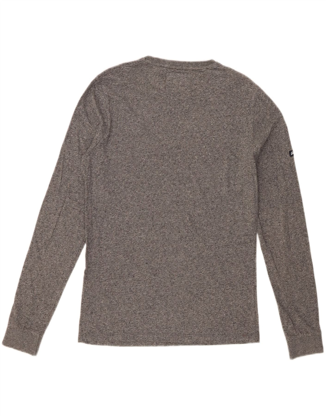 SUPERDRY Top pentru bărbați cu mânecă lungă din bumbac cu pete gri mici