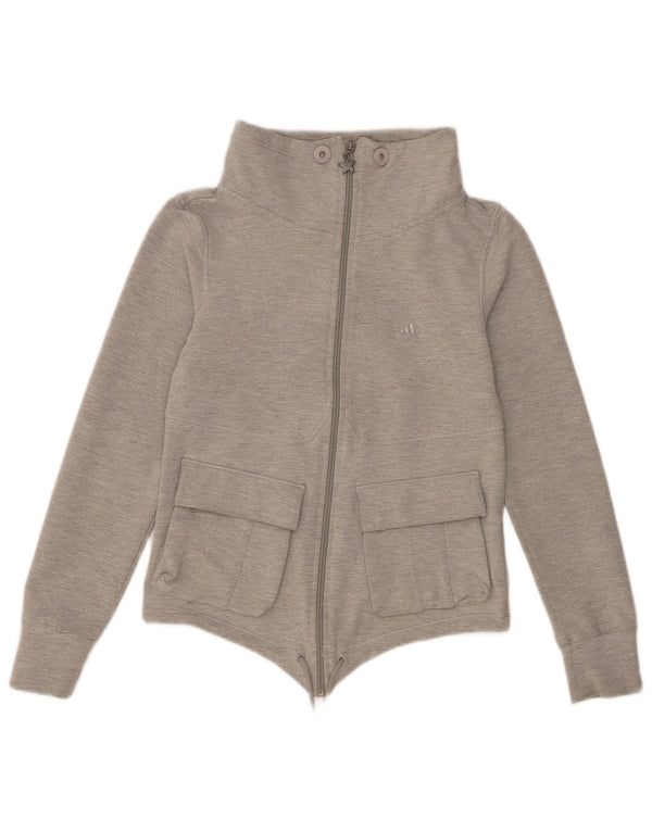 Jachetă de trening pentru femei Adidas UK 10, bumbac gri mic
