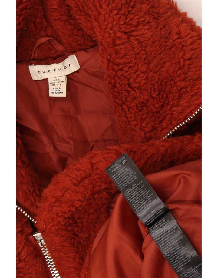 Topshop Jachetă pentru femei Teddy Bear Oversized Windbreaker UK 10 Small Orange