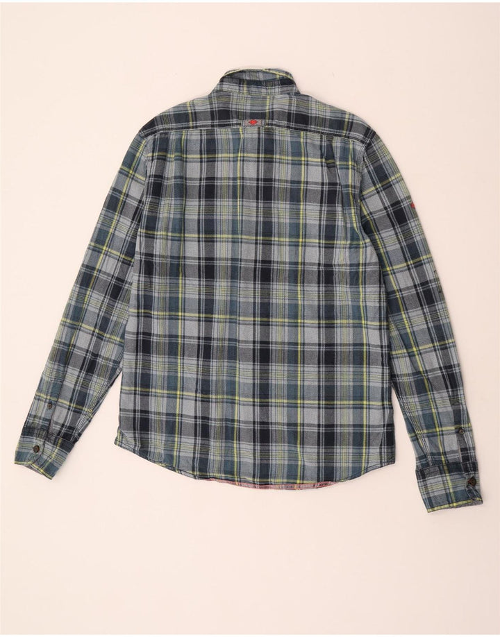 Cămașă de flanel pentru bărbați Superdry 2XL, bumbac cu carouri gri