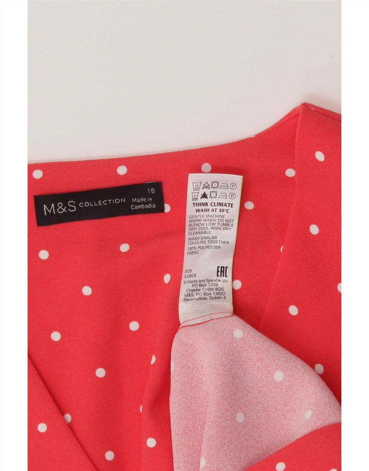 Rochie schimbătoare pentru femei Marks & Spencer UK 18 XL roz poliester cu buline