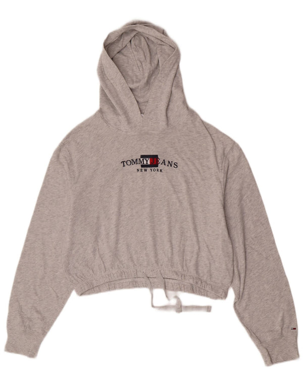 Jumper Tommy Hilfiger Crop Graphic pentru damă pentru femei UK 14 Medium Grey Flecked