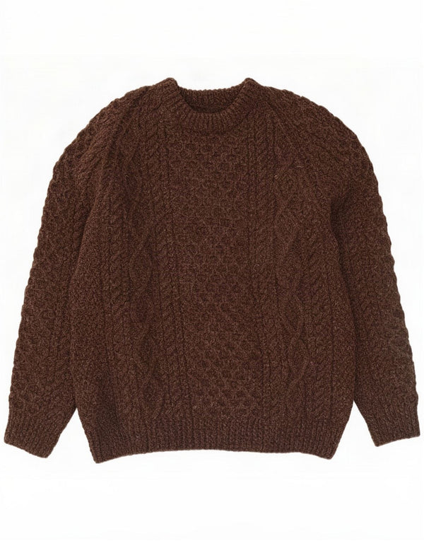 Vintage Mens Crew Neck Jumper Sweater Large Brown Flecked