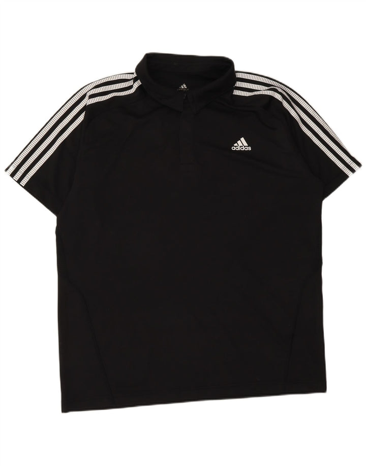 Tricou polo ADIDAS Climacool pentru bărbați din poliester negru mare