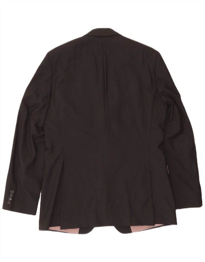 Sacou Hugo Boss pentru bărbați cu 2 nasturi, mărimea 102, lână mare, neagră