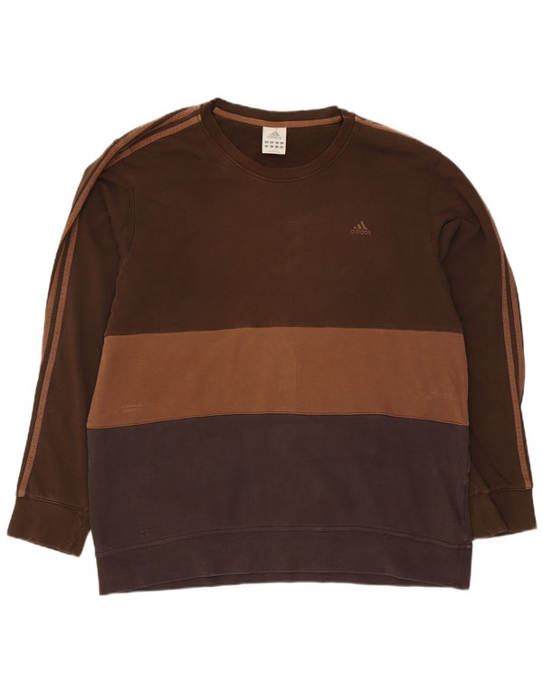 Pulover Adidas pentru bărbați, 2XL, maro, bumbac color bloc