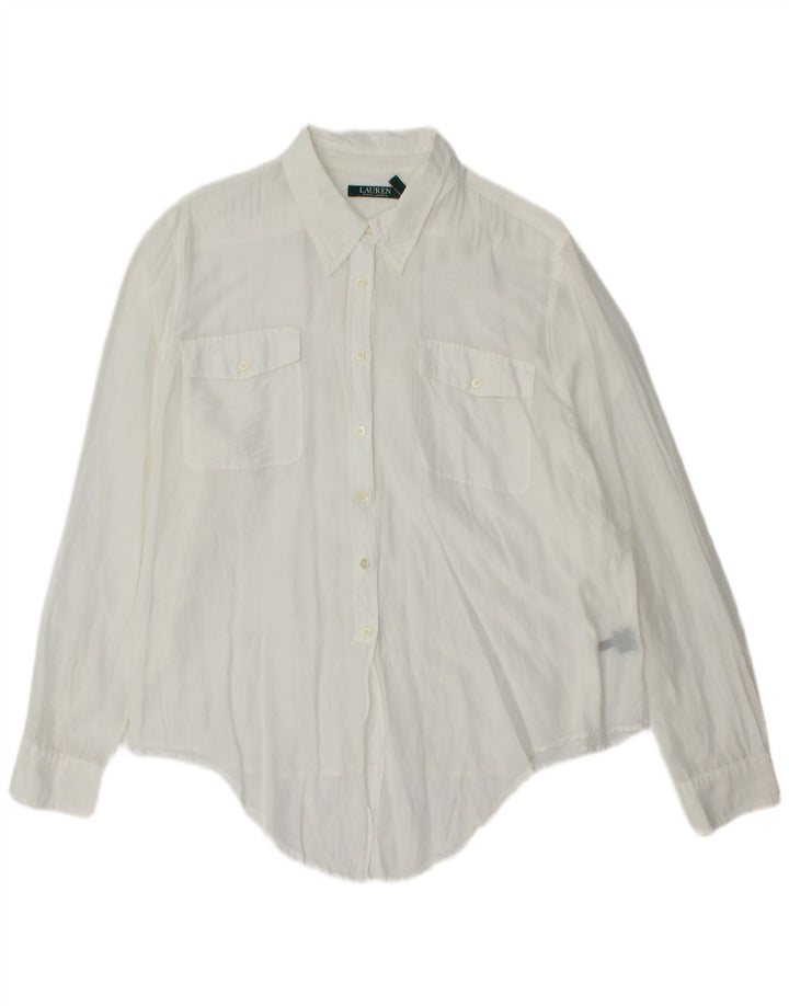 Bluză cămașă pentru femei Ralph Lauren UK 20 2XL Bumbac alb