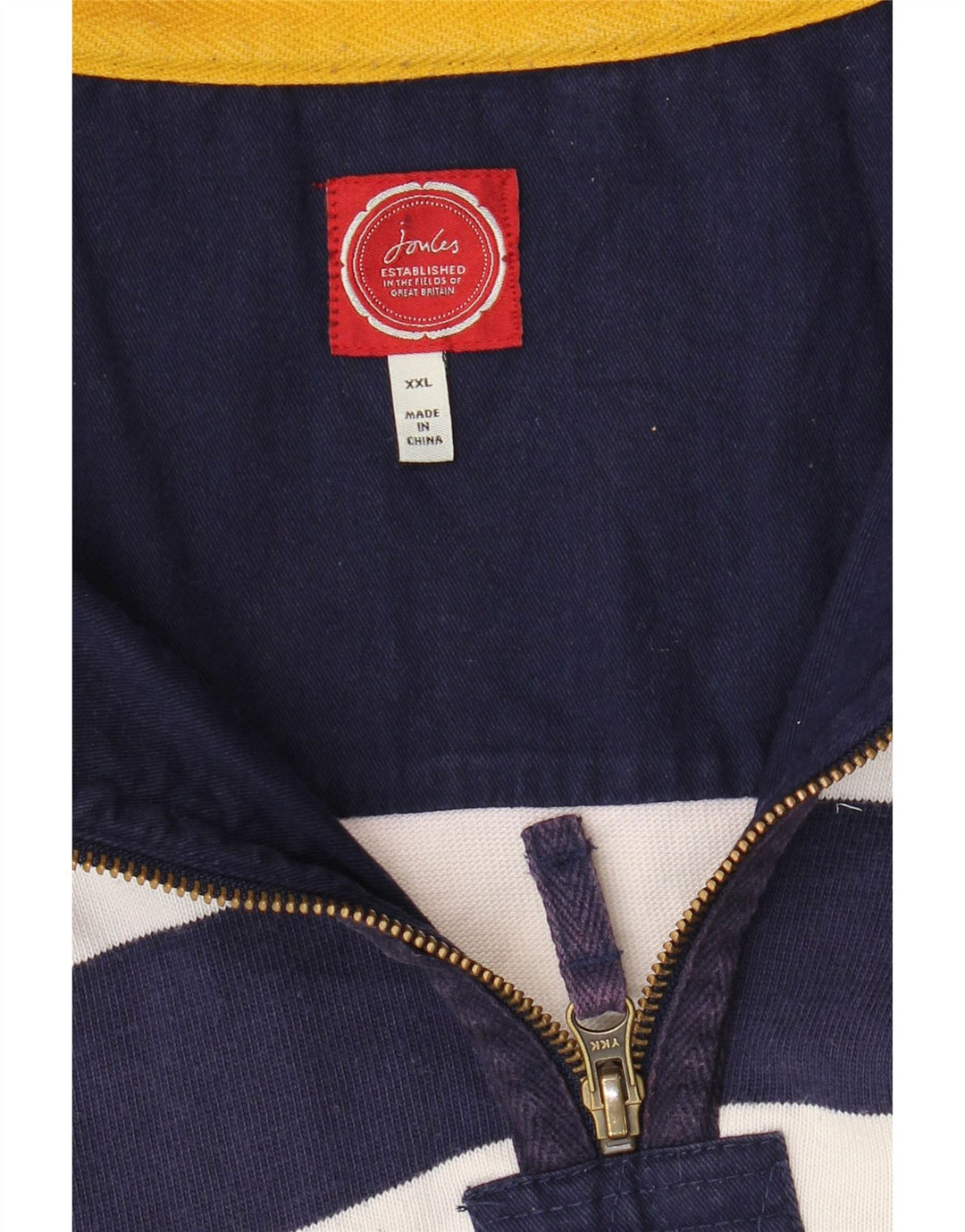 Pulover pentru bărbați Joules, cu fermoar, cu gât, 2XL, bleumarin, cu dungi