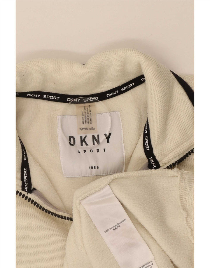 Dkny Pulover supradimensionat pentru femei, cu fermoar 1/4, UK 6 XS, poliester alb