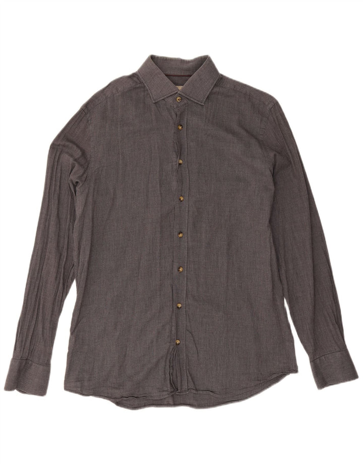 Cămașă pentru bărbați Hackett Slim Fit, mare, gri, bumbac