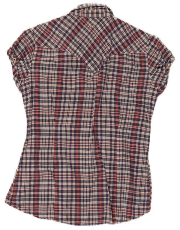 Cămașă cu mânecă scurtă Levi's pentru femei UK 10, bumbac cu carouri multicolore mici