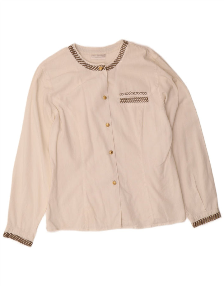 Bluză cămașă pentru femei ROCCOBAROCCO IT 46 Bumbac cu dungi albe mari