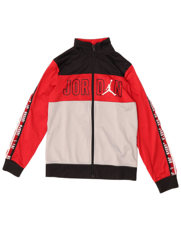 Jordan Boys Graphic Tracksuit Top Jacket 12-13 Years Large Red Colourblock