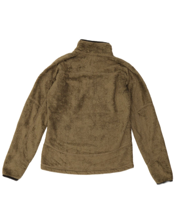 Pulover pentru femei Jack Wolfskin, cu fermoar și gât, din lână UK 10 Poliester kaki mic
