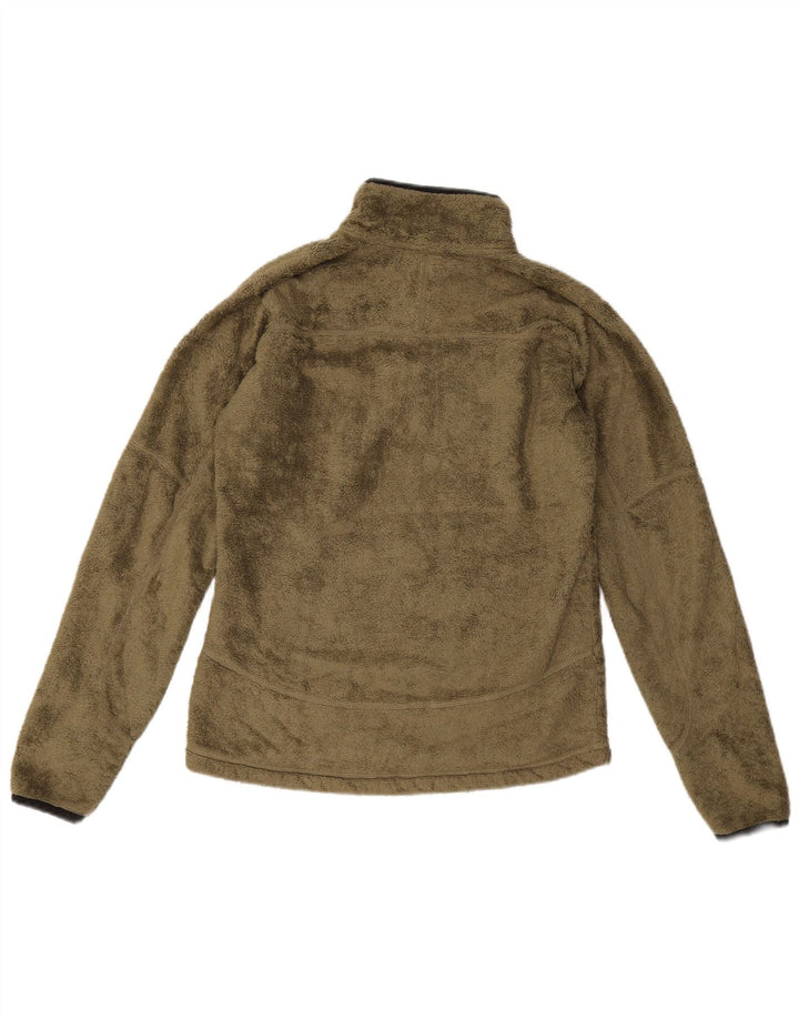 Pulover pentru femei Jack Wolfskin, cu fermoar și gât, din lână UK 10 Poliester kaki mic