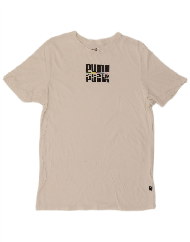 Tricou grafic Puma pentru bărbați Top Mediu Alb