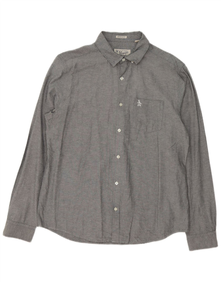 Cămașă pentru bărbați Penguin Heritage Slim Fit, mare, gri cu pete