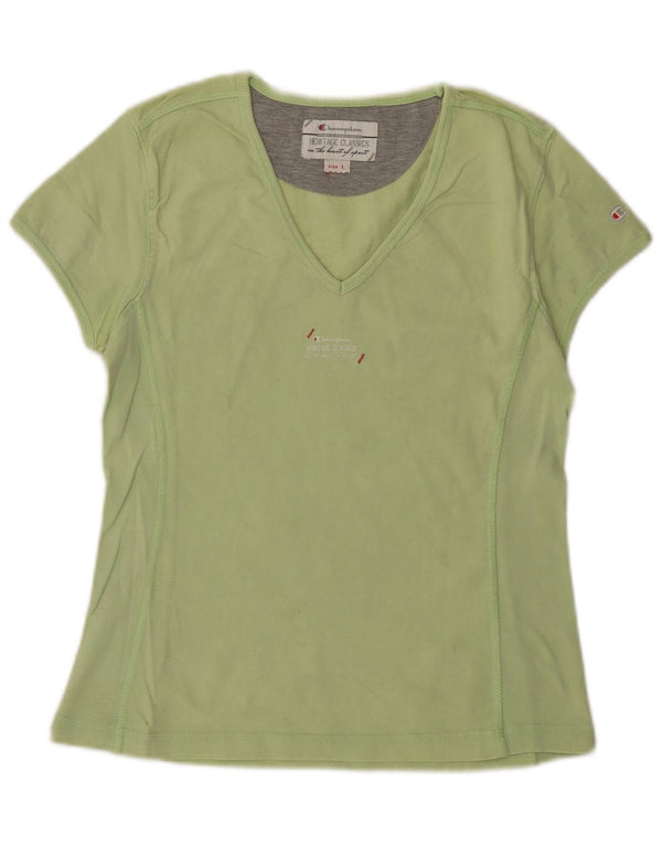 Tricou Champion Womens Heritage Classics Top UK 14 Large Green Bumbac