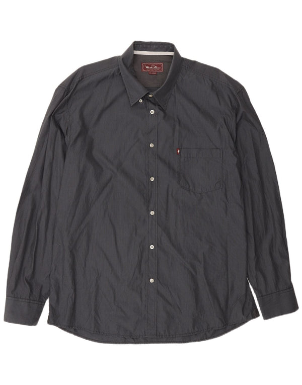 Cămașă pentru bărbați Marlboro Classics 2XL bleumarin, bumbac cu dungi