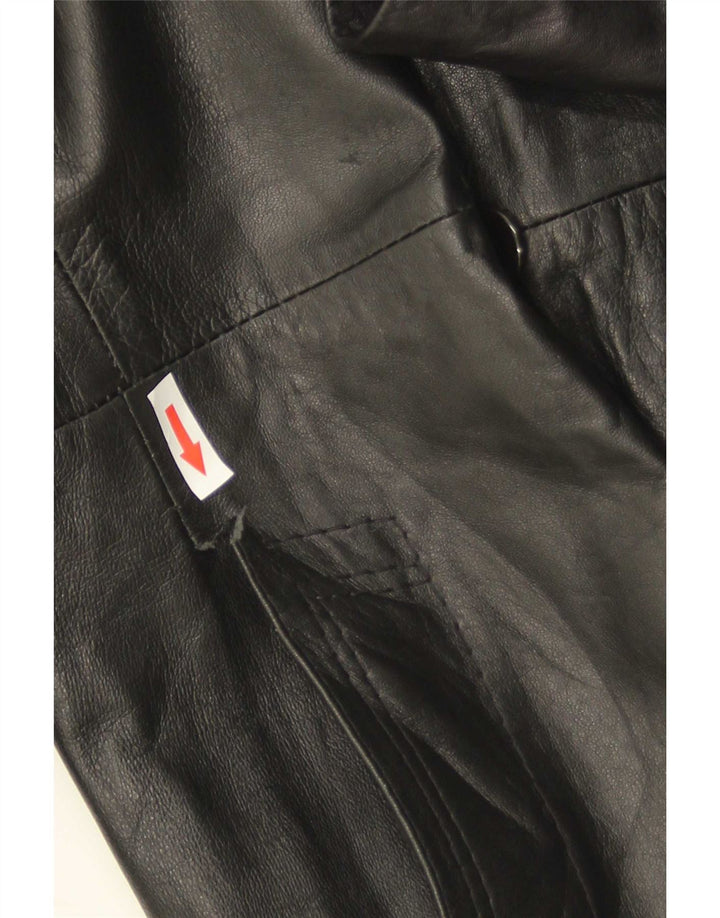 Palton din piele vintage pentru femei UK 18 XL negru