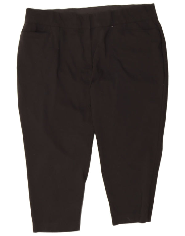 Pantaloni tăiați cu autograf pentru femei Marks & Spencer UK 24 4XL W46 L26 Negru