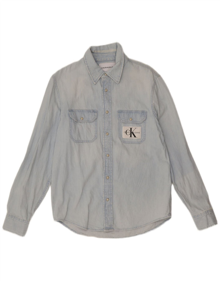 Cămașă de blugi pentru bărbați Calvin Klein Jeans, albastru mic
