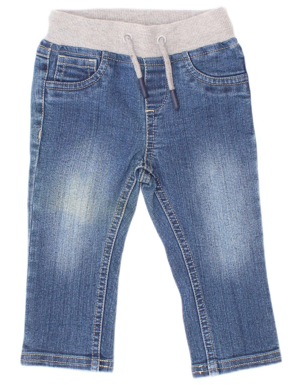 Blugi drepti Guess Baby Boys 6-9 luni, bumbac color block, albastru
