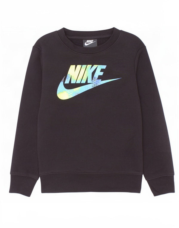 Pulover Nike pentru băieți grafic 5-6 ani bumbac negru mediu