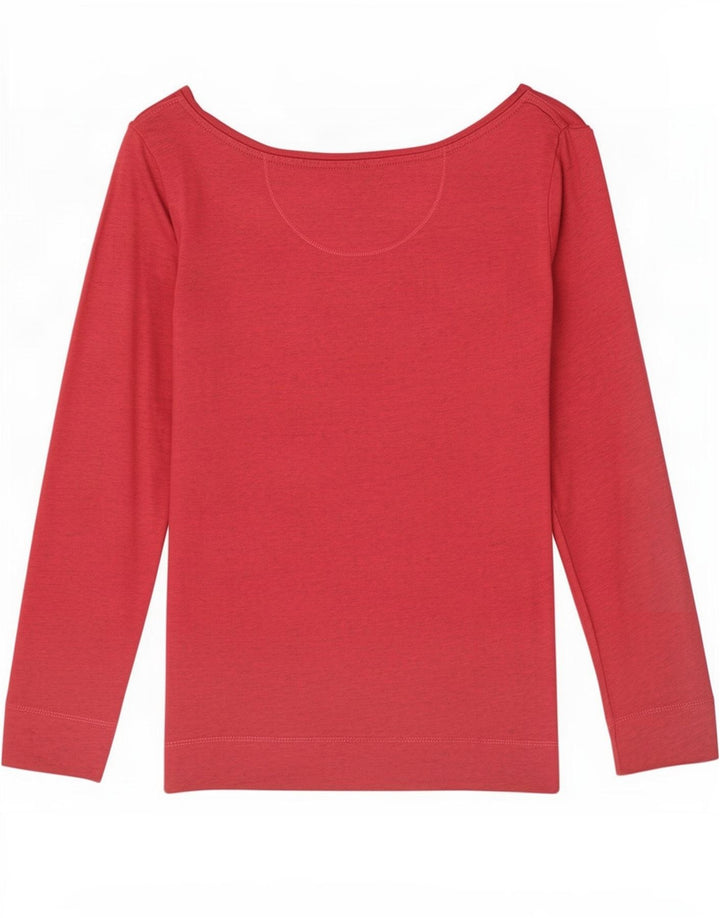 Fat Face pentru femei Top cu mânecă lungă UK 12 Medium Red Flecked Bumbac