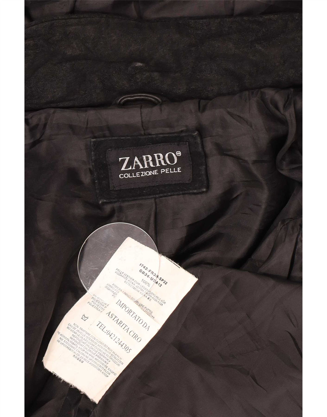 Jachetă de piele cu glugă pentru femei Zarro IT 42 Medium Black