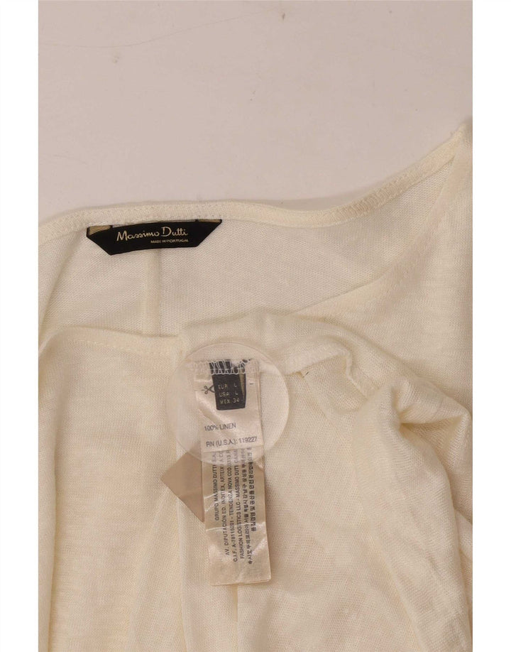 Top pentru femei Massimo Dutti cu mânecă lungă UK 16, lenjerie mare de culoare albă