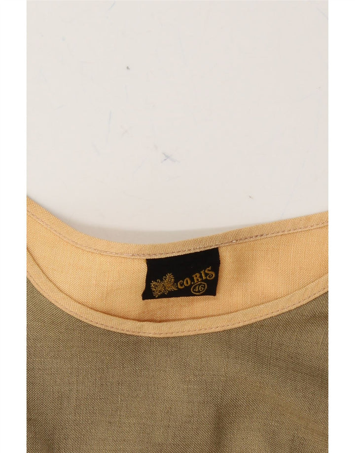 VINTAGE Womens Blouse Top IT 46 Large Beige Colourblock Vintage Vintage and Second-Hand Vintage from Messina Hembry 