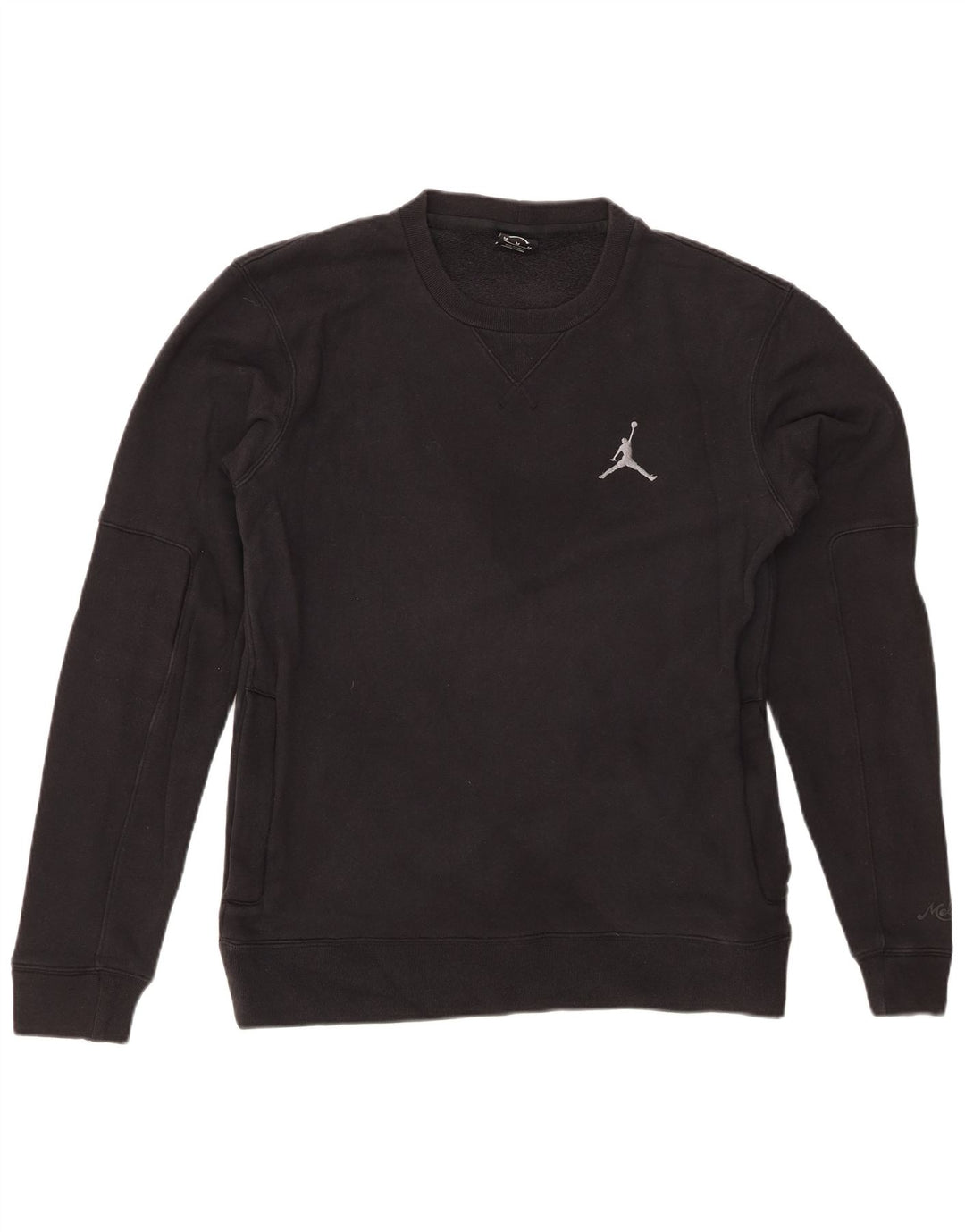 JORDAN Mens Graphic Sweatshirt Jumper Medium Black Polyester