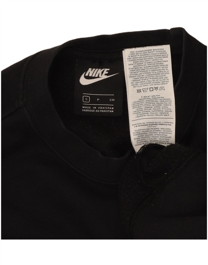 Pulover NIKE Crop Oversized pentru femei UK 10 Bumbac negru mic