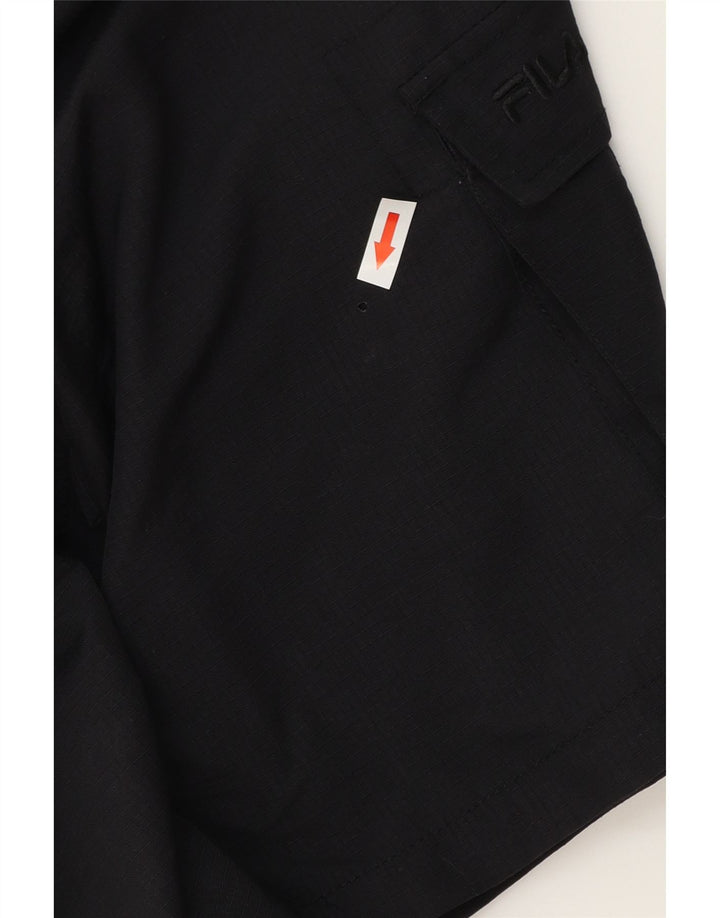 Pantaloni scurți cargo FILA pentru bărbați, mici W32, poliester negru