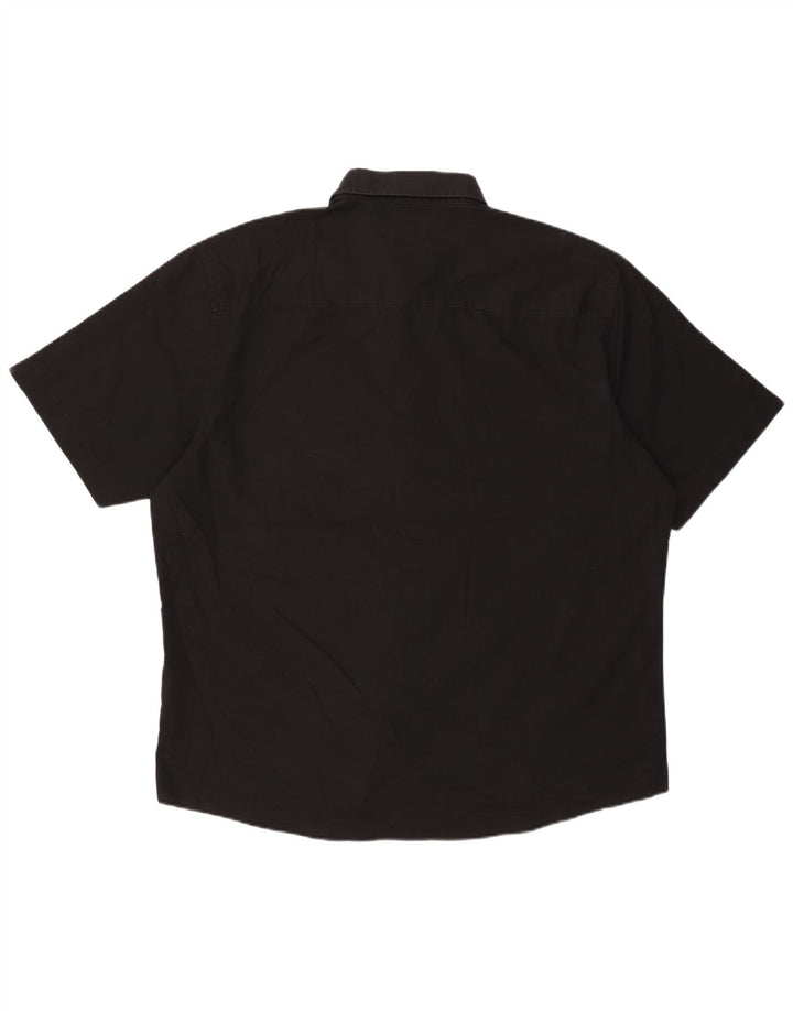 Cămașă cu mânecă scurtă pentru bărbați Pierre Cardin, cu ajustare normală, 3XL, poliester negru