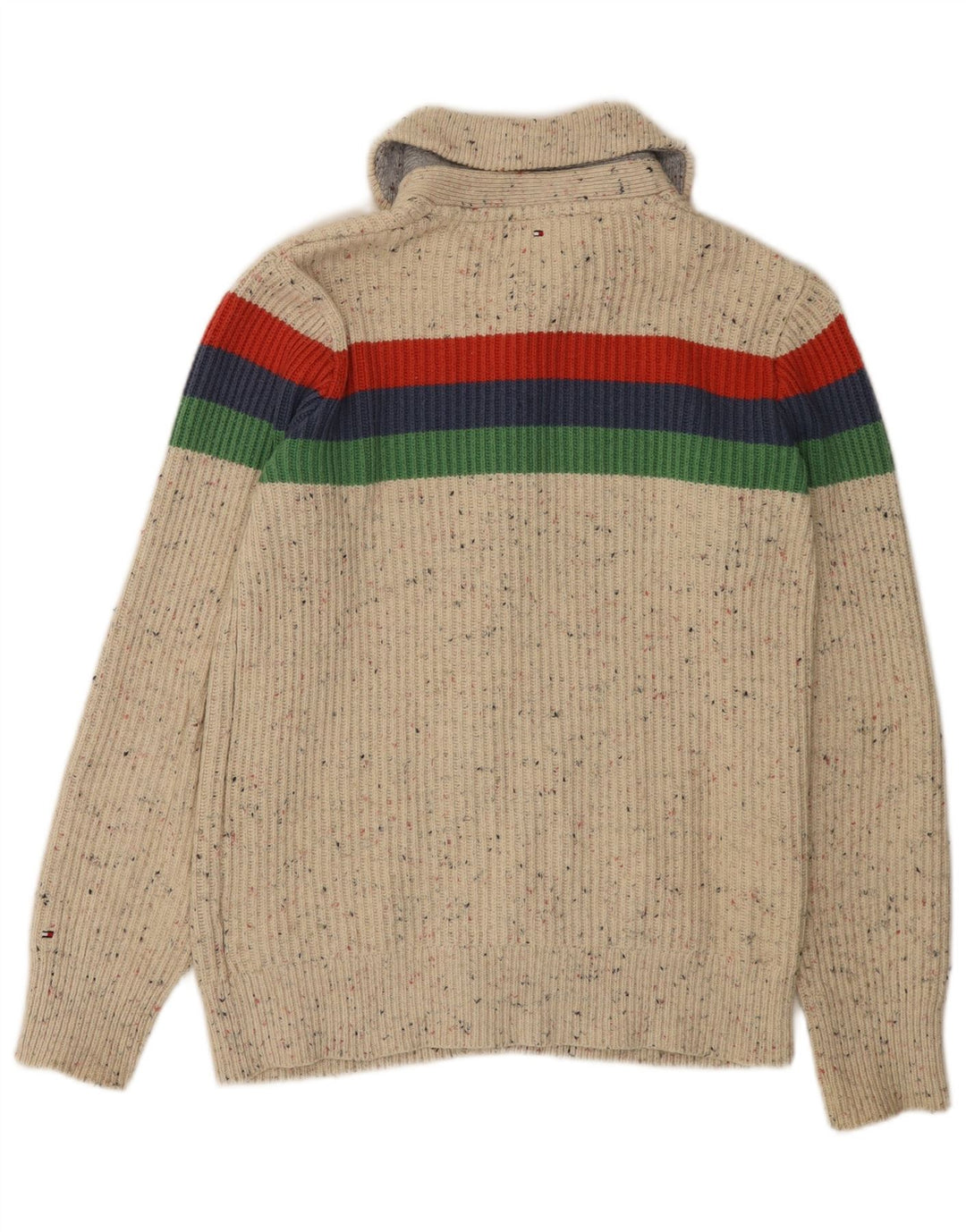 TOMMY HILFIGER Pulover cardigan pentru băieți 15-16 ani, bej, bumbac color bloc