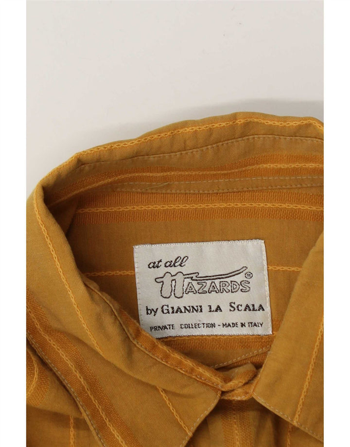 Cămașă Vintage pentru bărbați, cu dungi galbene mari