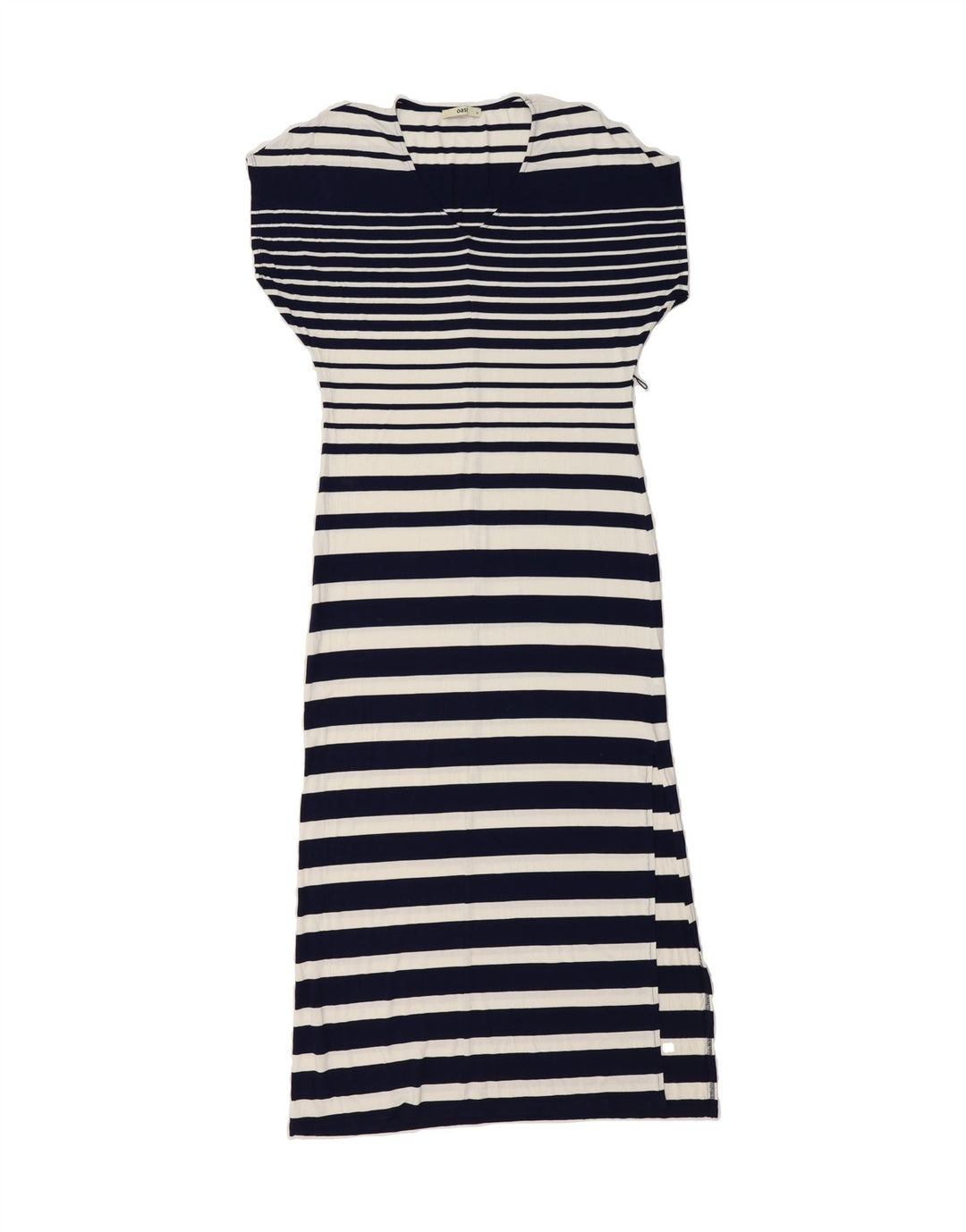 OASIS Womens Maxi Dress UK 14 Medium Navy Blue Striped Viscose Vintage Oasis and Second-Hand Oasis from Messina Hembry 