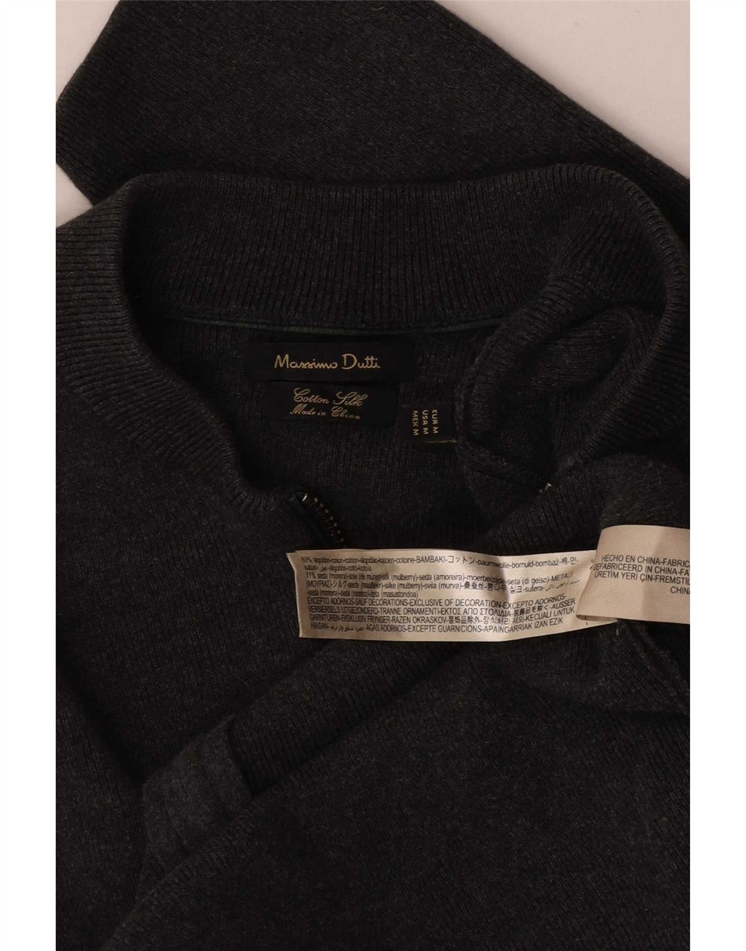 Pulover Cardigan Massimo Dutti pentru bărbați, bumbac, gri mediu