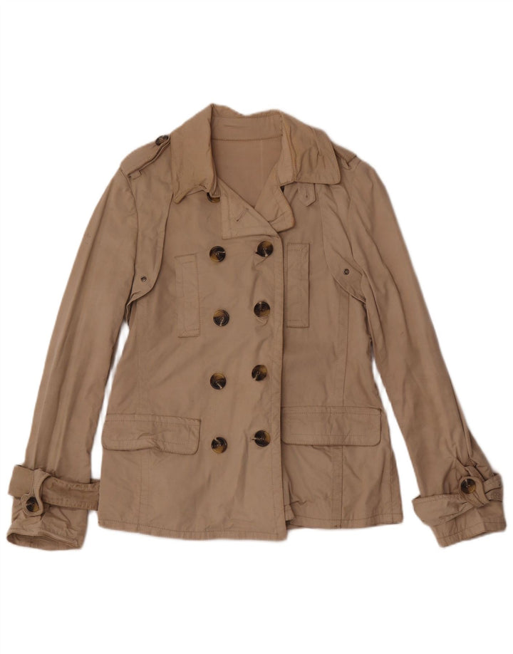 Trenci pentru femei Massimo Dutti, scurt, dublu, UK 14 Bej mediu