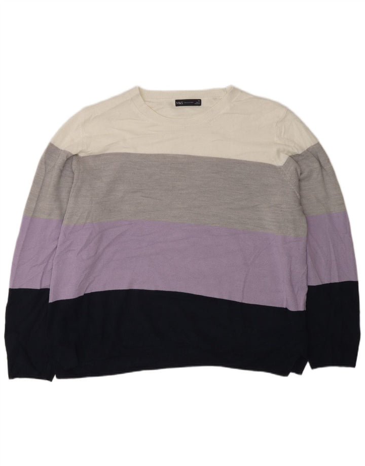 Pulover pentru femei Marks & Spencer cu decolteu triplu UK 22 2XL Multicolor