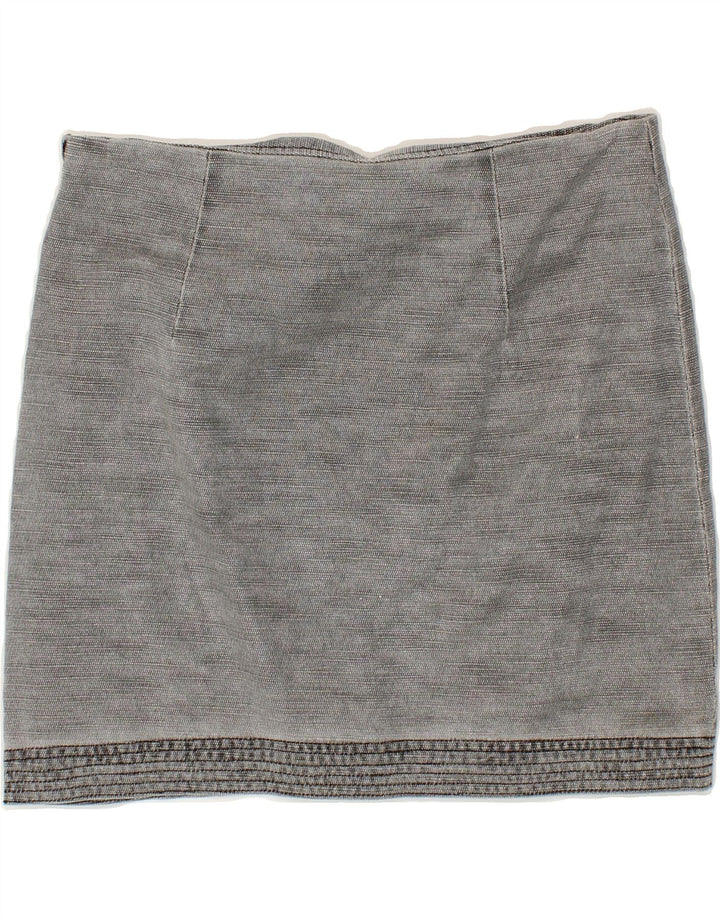 BENETTON Womens Mini Skirt IT 42 Medium W30  Grey Cotton Vintage Benetton and Second-Hand Benetton from Messina Hembry 